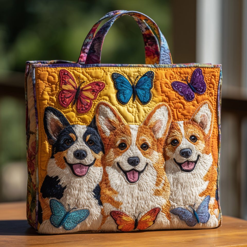 Adorable Corgi Quilted Tote Bag GFTOHD9736