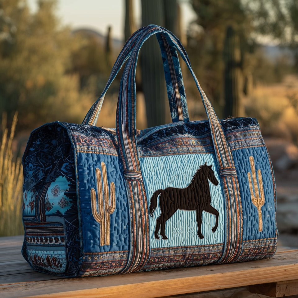 Running Horse Tapestry Quilted Duffle Bag GFTOHD9551