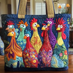 Whimsical Chicken Quilted Tote Bag GFTONL4831