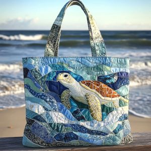 Turtle Quilted Tote Bag