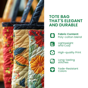 Gorgeous Flowers Quilted Tote